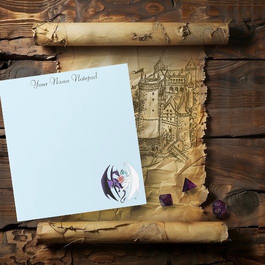 Draken houden van hart blauw notitieblok