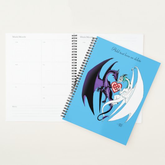Draken houden van hart blauw planner (Display)