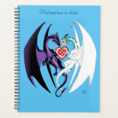 Draken houden van hart blauw planner (Voorkant)