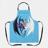 Draken houden van hart blauw schort (Voorkant)