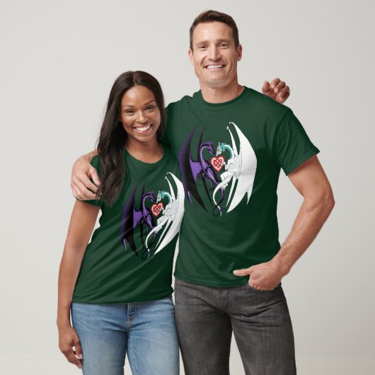 Draken houden van hart blauw t-shirt (Unisex)