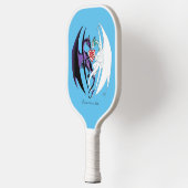 Draken houden van harten blauw pickleball paddle (Links)
