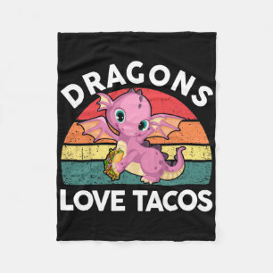 Draken houden van Taco Shirt Cinco Mayo Funny Mexi Fleece Deken
