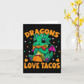 Draken houden van taco's Grappige taco's Voedselli Kaart (Gele Bloem)