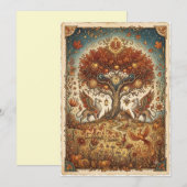 Draken in de herfst Vintage Whimsical Kunstkaart (Voorkant / Achterkant)