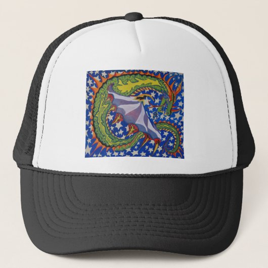 Draken in de sterren trucker pet (Voorkant)