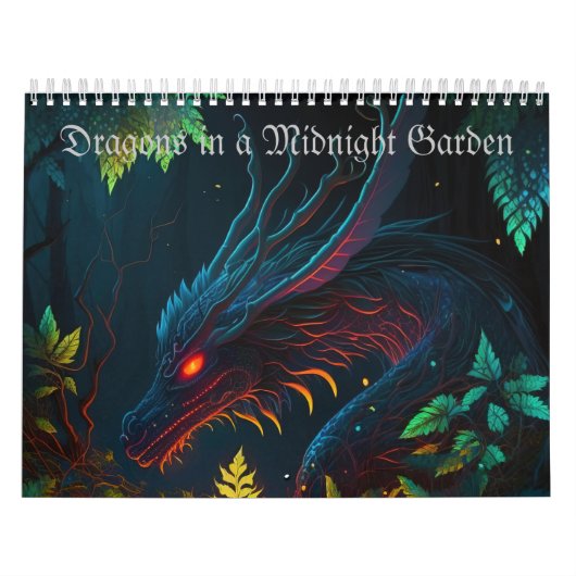 Draken in een Midnight Garden Kalender (Hoes)