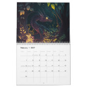Draken in een Midnight Garden Kalender (Feb 2027)