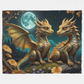 Draken in het maanlicht fleece deken (Voorkant (Horizontaal))