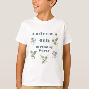 Draken Jongens 3e 4e 5e Verjaardagsfeest Uitnodigi T-shirt