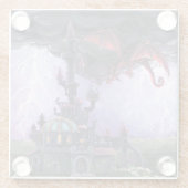 Draken Kasteel ART Glazen Onderzetter (Achterkant)