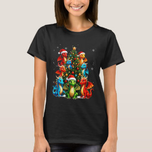 Draken Kerstboom Team Kerstman Hoed Fantasie Mythe T-shirt