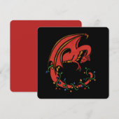 Draken Kerstmis Feestdagenkaart (Voorkant / Achterkant)