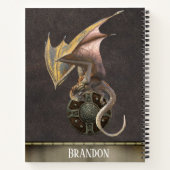 Draken Leer Metaal Gepersonaliseerd Viking Schild Notitieboek (Achterkant)