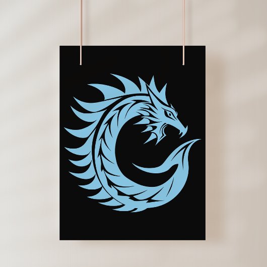 Draken Letter C, Draken Alfabet, Monogram Poster