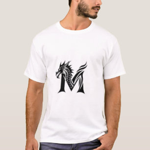 Draken Letter M – Krachtig Fantasie Drakenontwerp T-shirt