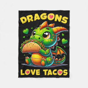 Draken Liefde Tacos Schattig Cinco De Mayo Mexicaa Fleece Deken