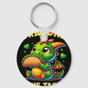 Draken Liefde Tacos Schattig Cinco De Mayo Mexicaa Sleutelhanger