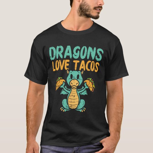 Draken Liefde Tacos Schattig Cinco De Mayo Mexicaa T-shirt (Voorkant)