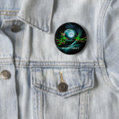 Draken Maan dans Ronde Button 5,7 Cm (In situ)