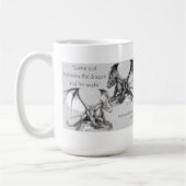 Draken met King Lear quote grijs, zwart, wit Mok (Links)