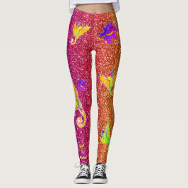 Draken & Monsters op Glitter Leggings