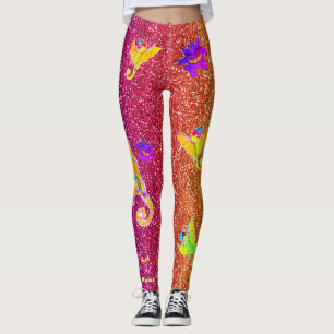 Draken & Monsters op Glitter Leggings