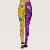 Draken & Monsters op Glitter Leggings (Achterkant)