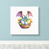 Draken Pasen Dag Loves Verzamelen Paaseieren Dra Canvas Afdruk (Insitu (Houten vloer))