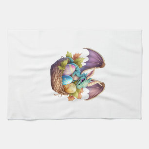 Draken Pasen Dag Loves Verzamelen Paaseieren Dra Theedoek