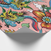 Draken Rainbow Aangepast patroon Cadeaupapier (Hoek)