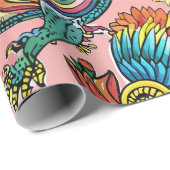 Draken Rainbow Aangepast patroon Cadeaupapier (Rol Hoek)