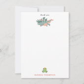 Draken Ridders Sprookje Middeleeuws Kasteel Bedankkaart (Voorkant)