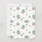 Draken Ridders Sprookje Middeleeuws Kasteel Notitiekaartje (Achterkant)