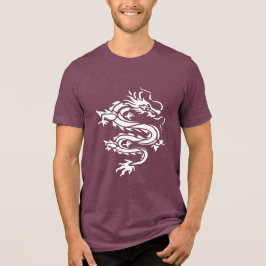 Draken sjabloon stijl uitgesneden illustratie Tri-Blend shirt
