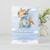 Draken Sprookje Dragon Baby shower Kaart (Staand voorkant)