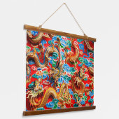 Draken tempel wandtapijt hangend wandkleed (Gebogen)