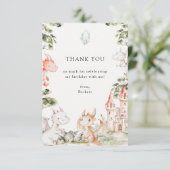 Draken Thema Verjaardagsfeestje Bedankkaart (Staand voorkant)