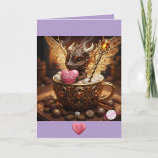 Draken Valentijnskaart met Cacao en Goud Kaart