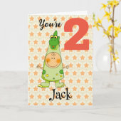 Draken verjaardag kind (leeftijd gepersonaliseerd) kaart (Gele Bloem)