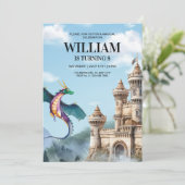 Draken Verjaardagsfeest Uitnodiging Jurassic Verja (Staand voorkant)