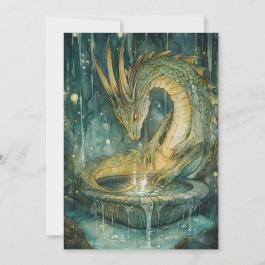 Draken Verjaardagsfeestje  Kaart (Achterkant)