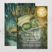 Draken Verjaardagsfeestje Kaart (Voorkant / Achterkant)