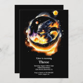 Draken Verjaardagsuitnodiging Kaart (Voorkant / Achterkant)