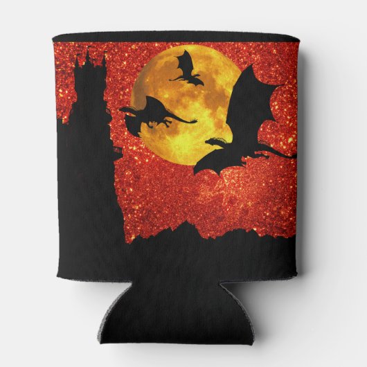 Draken vliegen, sprankelende zonsopgang, bergkaste blikjeskoeler (Achterkant)