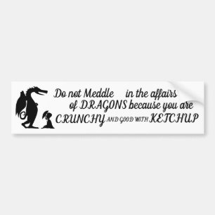 Draken zoals ketchup bumpersticker