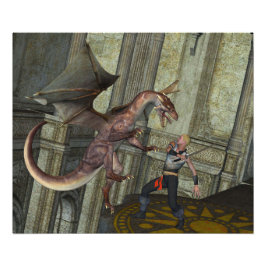 Drakenaanval Foto Afdruk