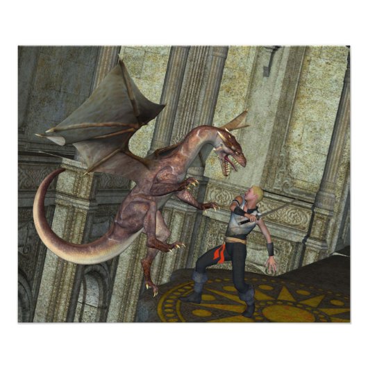 Drakenaanval Foto Afdruk (Voorkant)