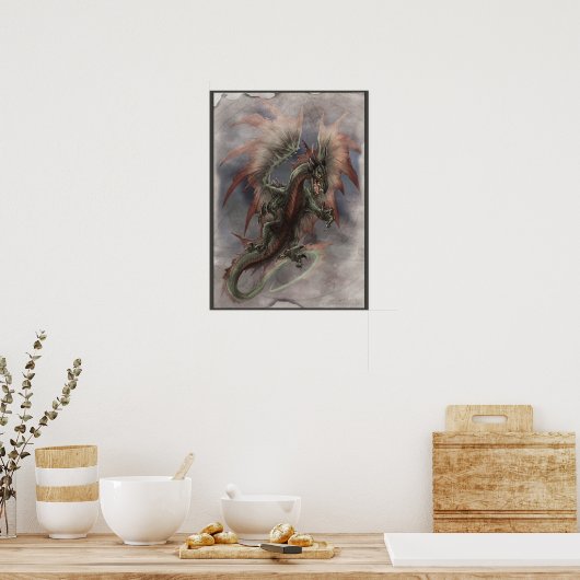 Drakenaanval Poster (Keuken)