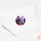 Drakenaanval Ronde Sticker (Envelop)